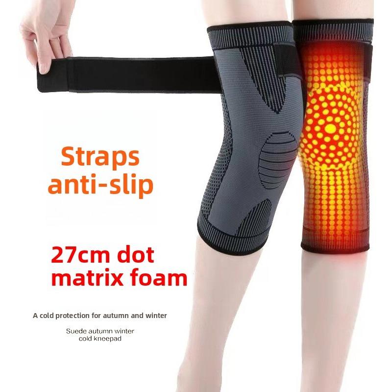 

Extended Strap Pressurized Knitted Knee Sheath Spring and Autumn Dot Matrix Foam Warm Cycling Leggings Running Fitness Leg Cover XL