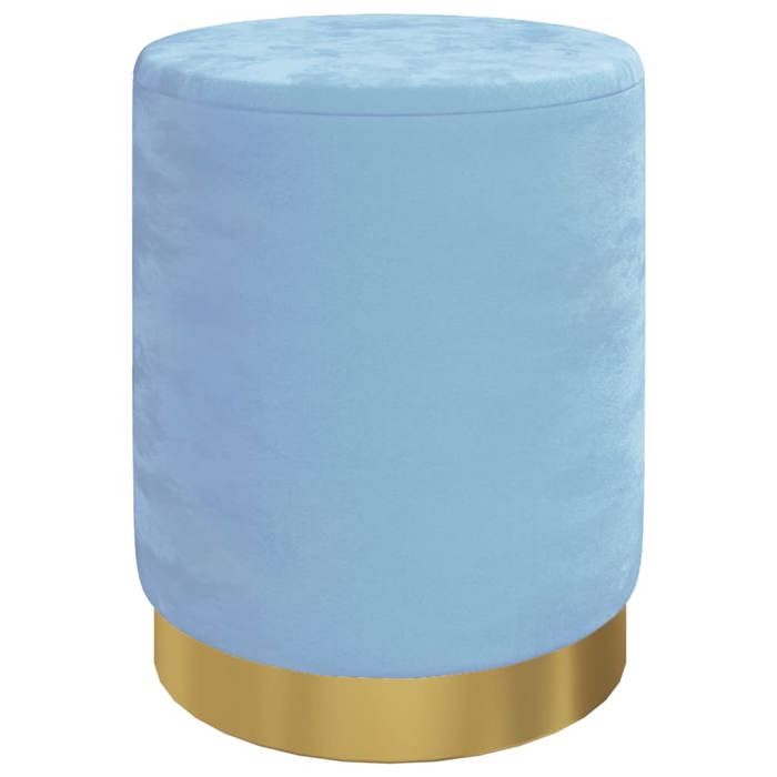 VidaXL Tabouret de rangement rond Bleu clair Velours 31 x 37 cm 340291
