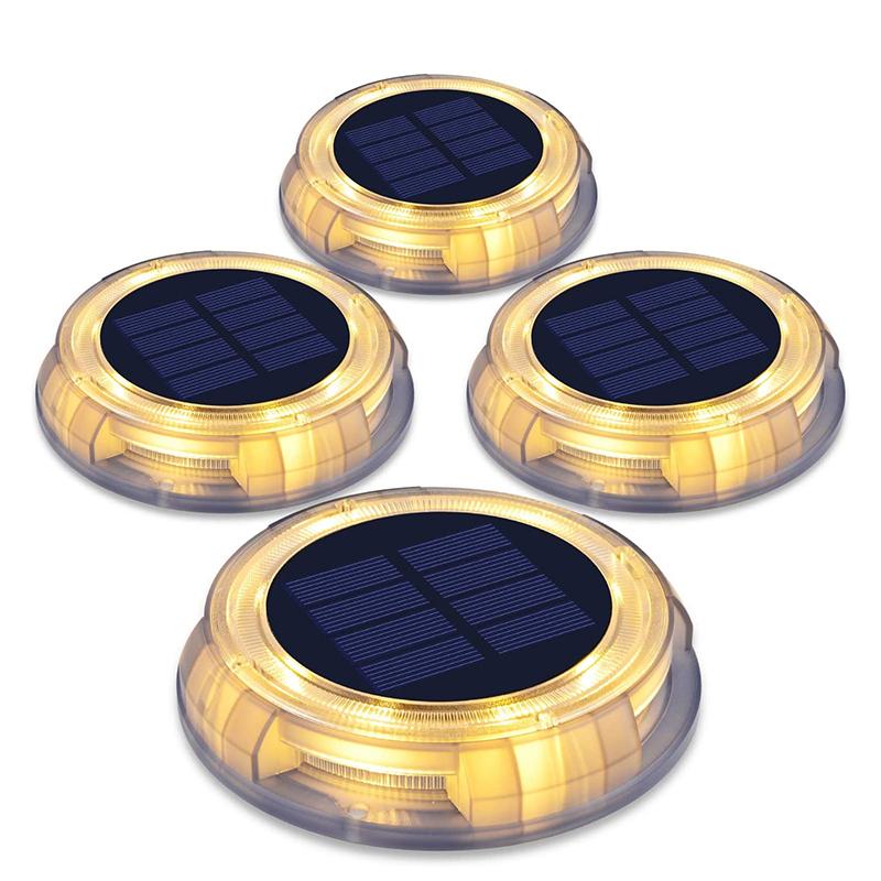 Solar Deck Lights Outdoor With Decorative Colors Led Garden Landscape Fence Ground Lighting