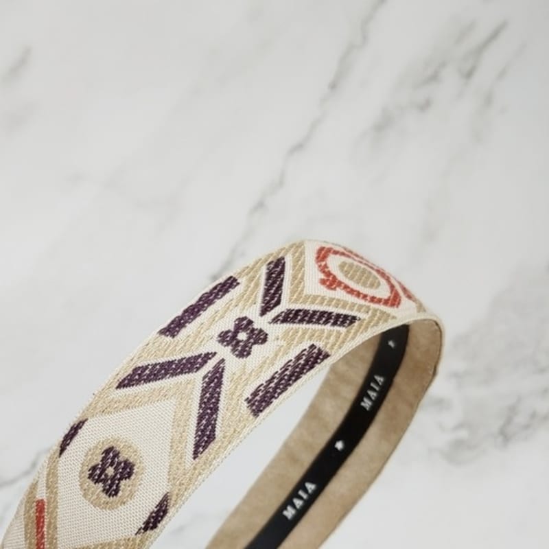 MAIA Jacquard Headband - Beige