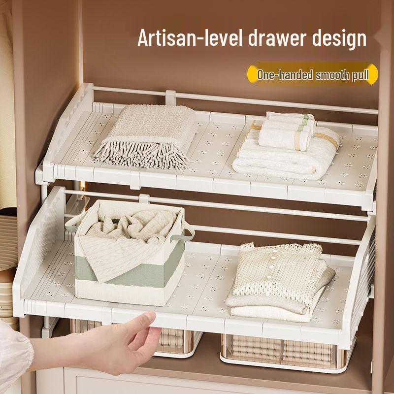 Retractable Wardrobe Pull-Out Storage Basket for Clothes and Pants