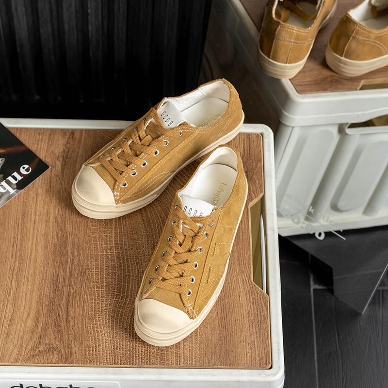 Cowhide Version of the Stars Old Retro Small Dirty Shoes Flat Bottom Step On the Heel Half Drag Women's Shoes Versatile Casual Sports Dirty Shoes