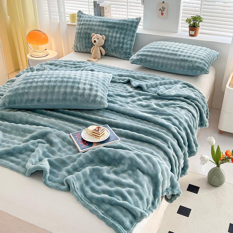 Cobertor de Pelúcia Coelho Imitado, Cobertor para Soneca no Escritório, Cobertor para Ar Condicionado, Cobertor Universal para Sofá para Todas as Estações, Roupa de Cama