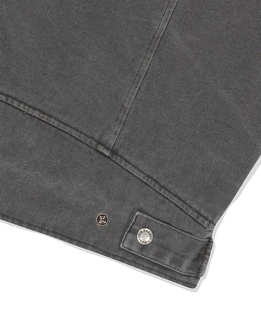 Mahagrid Overdyed Biker Jacket Charcoal(Mg2Esmj241A)