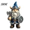 Stable Base Desk Sculptures Viking Gnome Warrior Figurine, Resin Nordic Dwarf Statue, Decorative Weather Resistant Yard Decorations Soldier