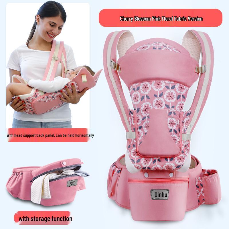 Multi-Function Baby Carrier with Waist Stool for Horizontal and Back Carry
