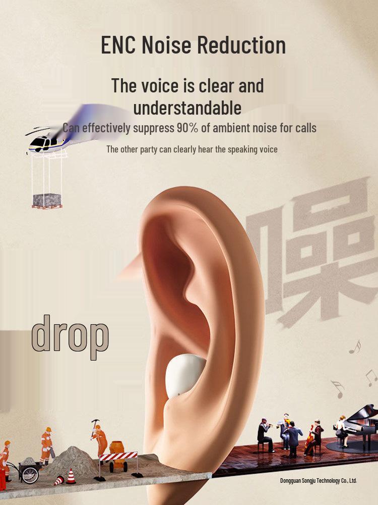2026 Ultra-Small Wireless Noise-Cancelling Bluetooth Earbuds: Sleep & Sports In-Ear with Long Battery Life, High-End Design