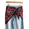 New triangular black and white rhombus square silk scarf, trouser skirt, triangular belt skirt, scarf with jeans