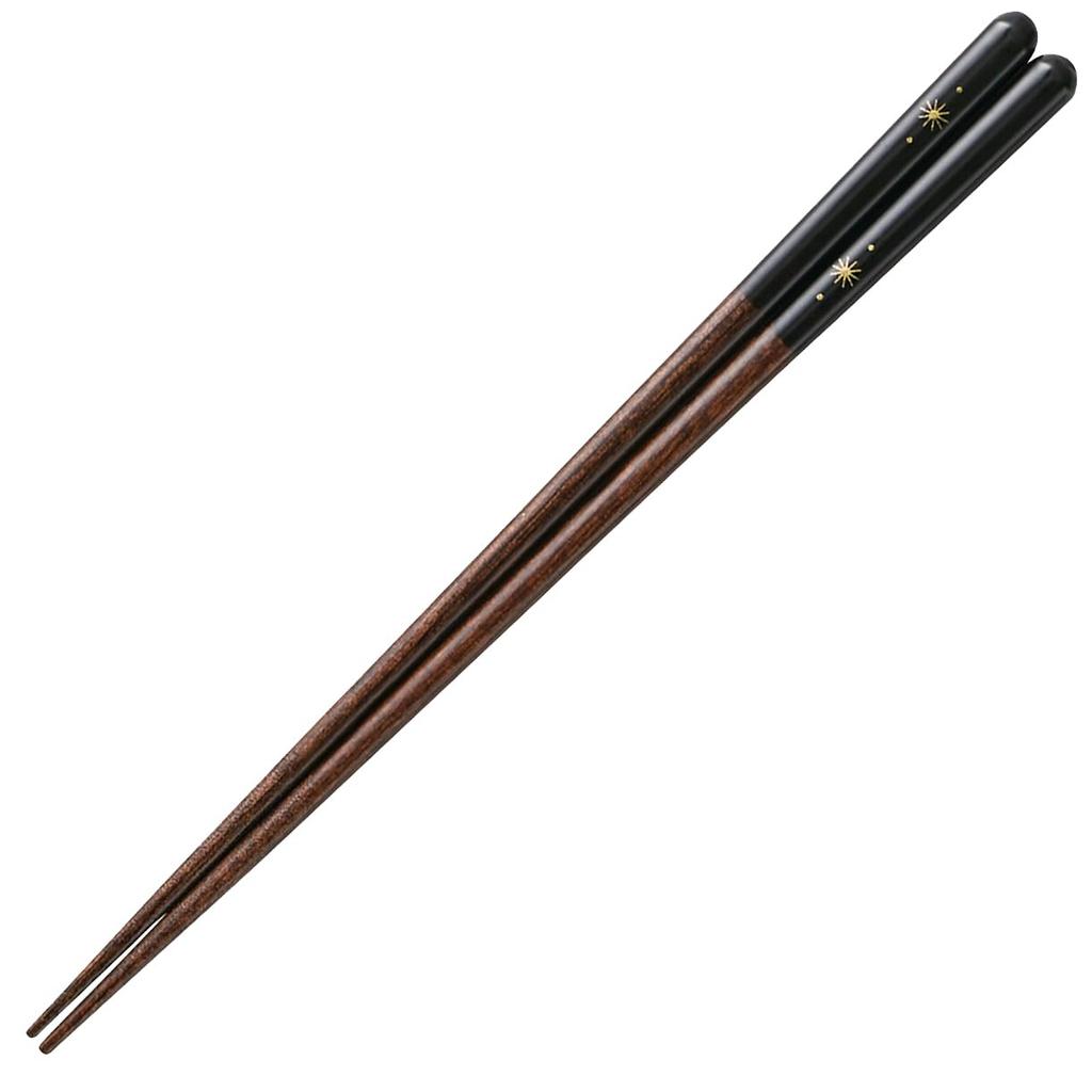 Hanabiyori Essstäbchen-Paar in einem hölzernen lackierten Essstäbchen- und Essstäbchenhalter-Set und Perfekte Essstäbchen Essstäbchenhalter Durchmesser x 1cm Hergestellt in