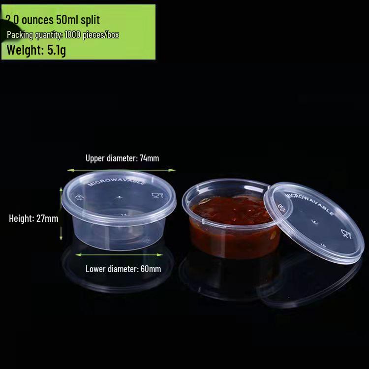 Disposable Plastic Sauce Cups with Lids - Small Chili Oil & Seasoning Container for Commercial Use.