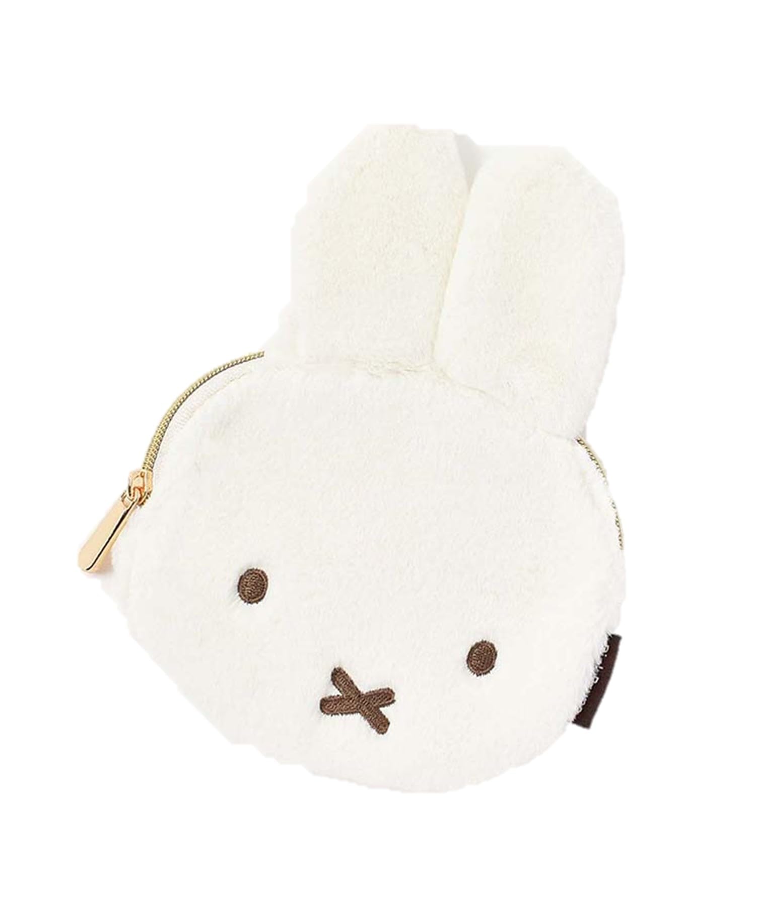 Пушистая вырезанная мордочка кролика-мишки (белый)