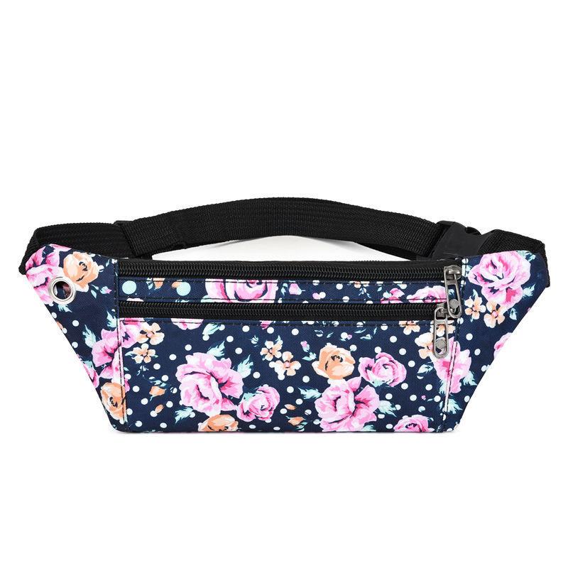 Waterproof Printed Waist Bag Women Multifunctional Wear-resistant Sports Running Close Fitting Mobile Phone Bag Mother's Cashier Bag
