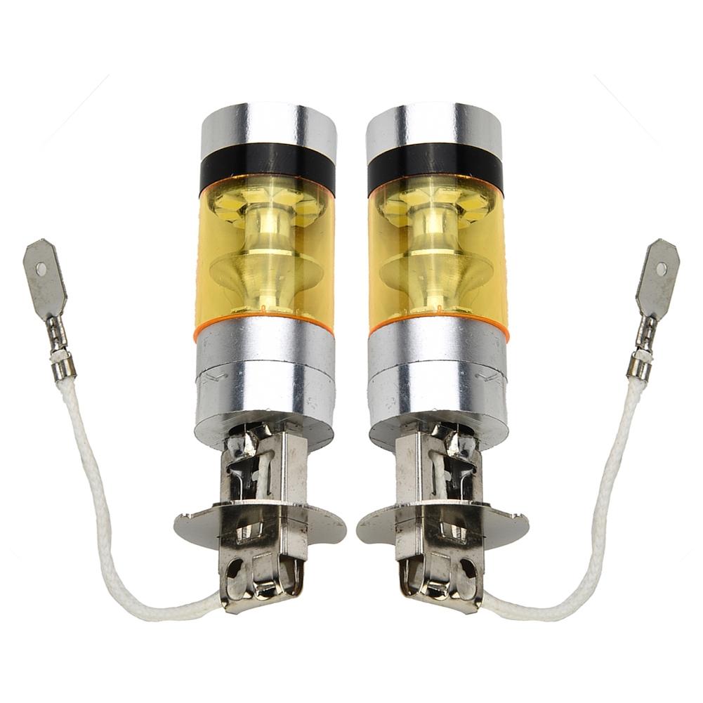 Yellow LED Lights 12-24V Aluminum Alloy 4300K Replacement H3 100W 2828SMD
