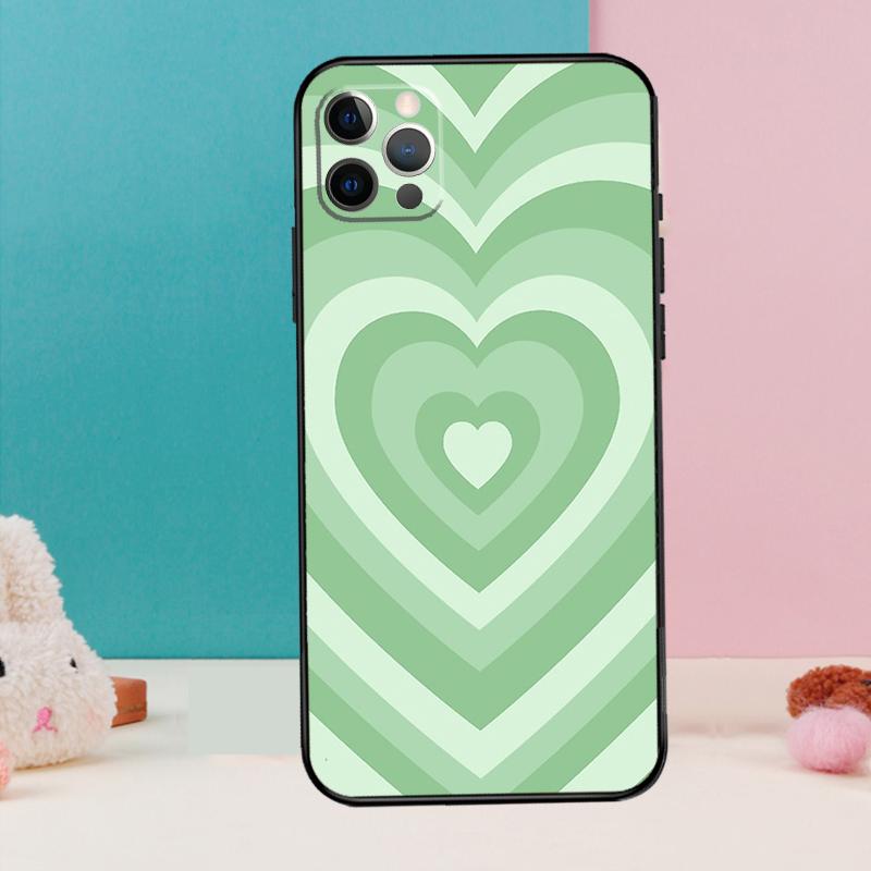 Latte Love Groovy Coffee Heart Pink Phone Case For iPhone 17 Air 16 15 14 12 11 13 Pro Max 12 13 mini 15 16 Plus 16e Cover Coque