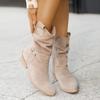 Fashion Women Ankle Boots 2024  Autumn and Winter New European American Style 34-43 Round Head Low Heel Suede Low Barrel Women's Boots