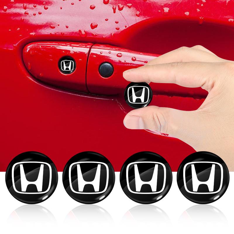 2/4/6Pcs Car Door Lock Keyhole Sticker Emblem Car Protective Sticker for Honda Civic Hrv Crv Brv City Accord Fit Jazz Insight Pilot Passport Stepwgn
