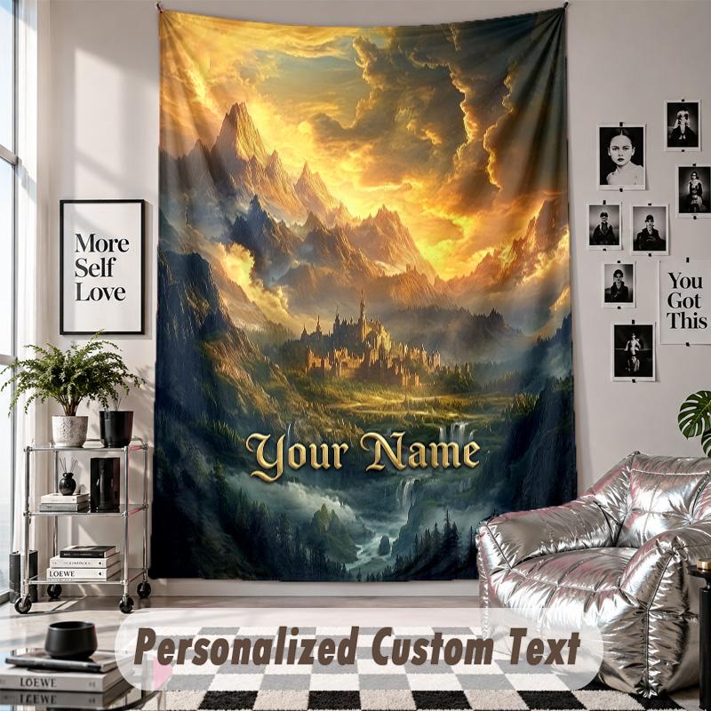 Custom Tapestry Wall Hanging, World of Warcraft Personalized Name Text Home Wall Decor