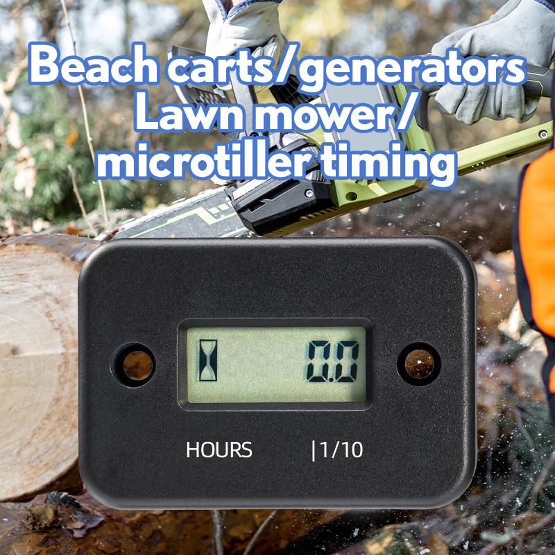 1 Set Motorcycle Engine Working Hour Meter Inductive Timer Lcd Display Digital Time Gause For Atv Boat Moto Instrument