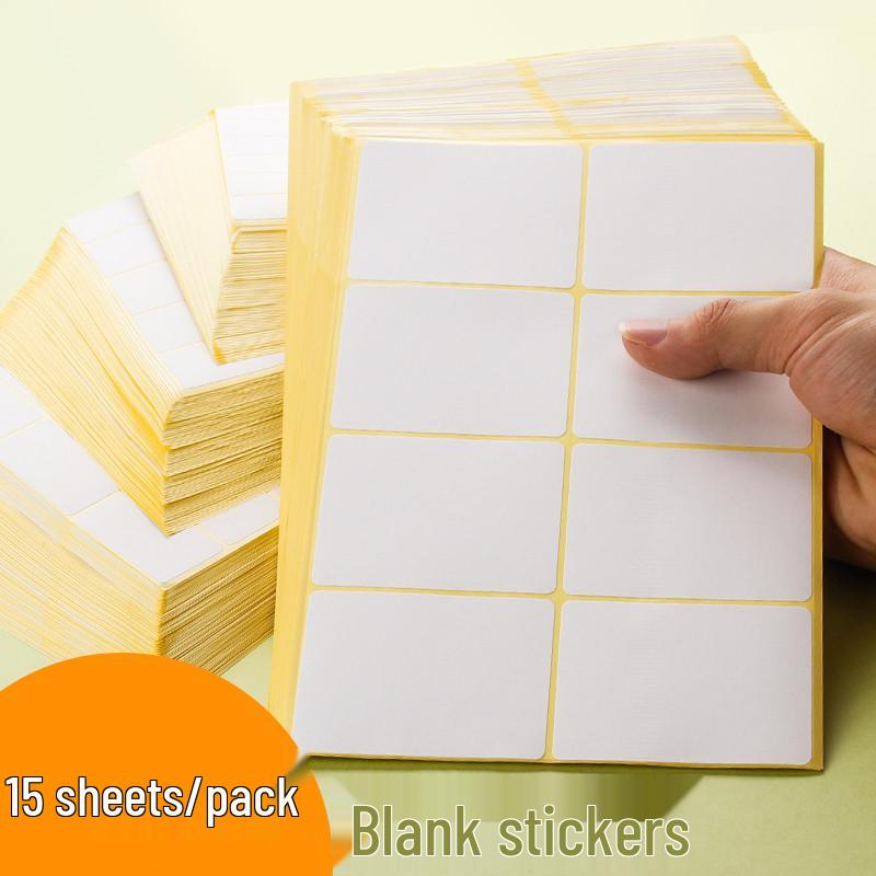 White Label Zelfklevende Blanco Stickers: Kleine Handgeschreven Prijs-/Naamkaartjes