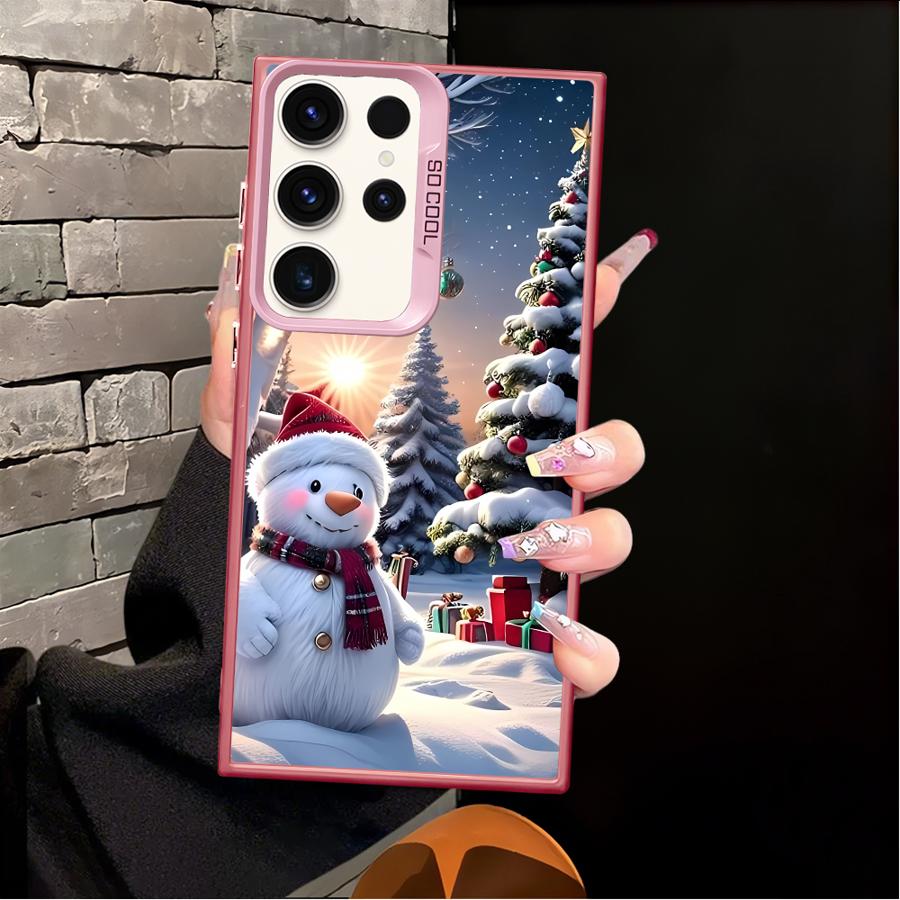 

Winter Christmas Snowman Soft Shell Phone Case for Samsung Galaxy S22 Ultra S21 S24Ultra S20 FE S25Plus S23 S25 S24 FE Note 20 Galaxy S22 5G