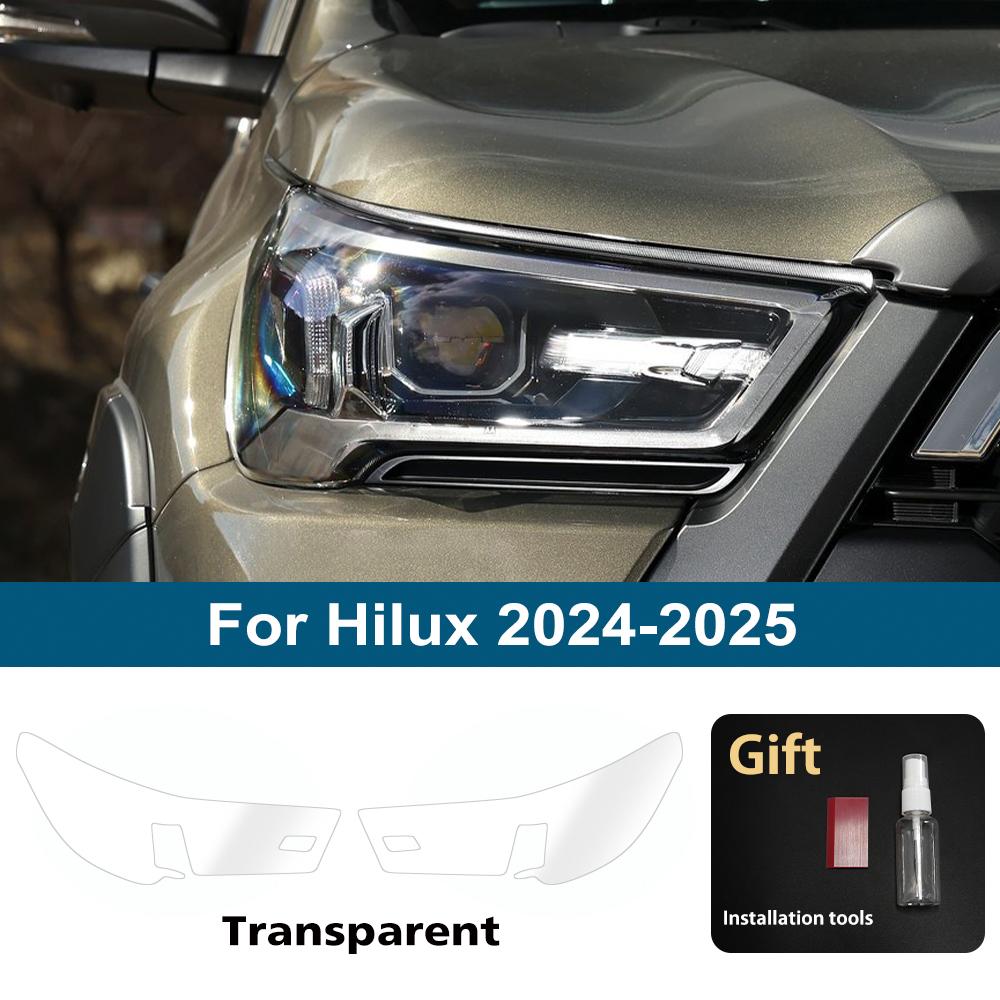 Pro Toyota Hilux 2026-2026 Střihnutá Ochranná fólie na světlomety do auta Kouřově černá Přední Anti-Scratch Vysoce lesklá Vinylová fólie