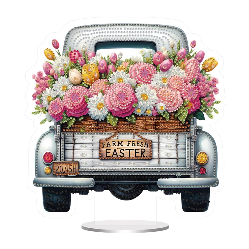 

2D Flat DIY Acrylic Diamond Painting Desktop Decors Single Side Drill Diamond Painting Desktop Ornaments Kit for Adults Beginner