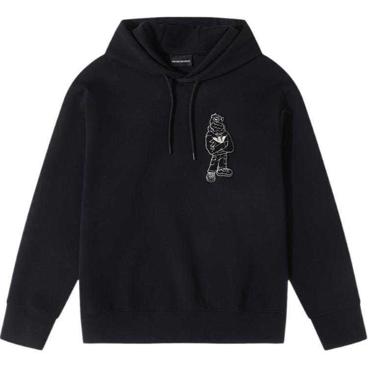 Emporio Armani Pattern Embroidered Hooded Long Sleeve Sweatshirt Men sweatshirt Navy-Blue 6R1MG9-1JHSZ-0920 L 14900₽