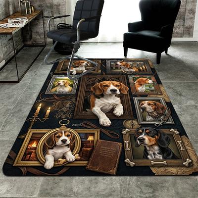 Beagle Legacy Frames Pattern Rug Floor Mat for Living Room or Bedroom Soft and Comfortable Carpet a Gift for Birthday and Holiday.