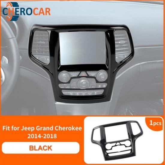 Błyszczące Czarne Centralne Wykończenie Nawigacji GPS Do Jeep Grand Cherokee 14-18 Akcesoria