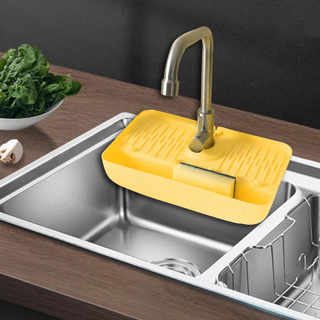 Bathroom Faucet Water Catcher Mat Sink Draining Pad behind for Farmhouse