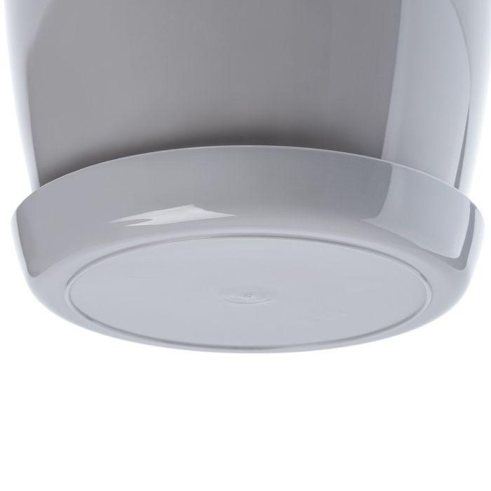 Pot De Fleur - KADAX - 16 Cm - Plastique - Gris - Avec Support Et Réserve d'Eau