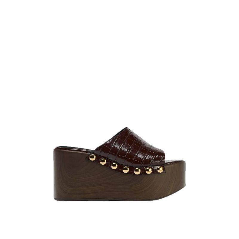 Fashion New Trend Chunky Women Sandals Mid Heels Fashion Slippers 2025 Summer Brand Dress Pumps Casual Shoes Slides Women Flip-flops