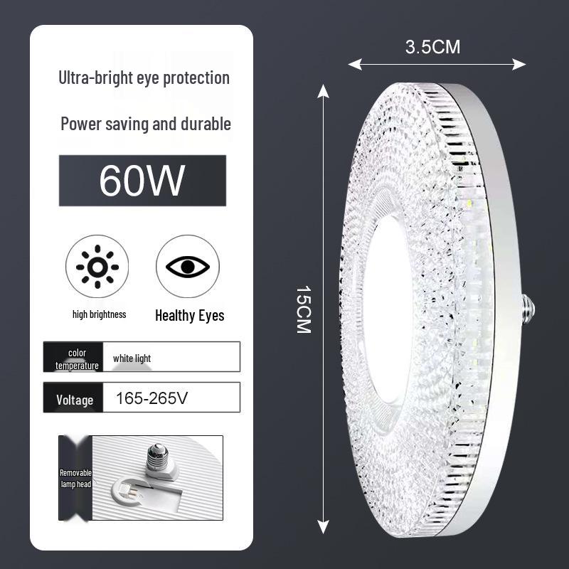

Crystal UFO LED Light: Super Bright, Energy-Saving E27 Base Bulb for Eye Protection in Living Rooms. White Light