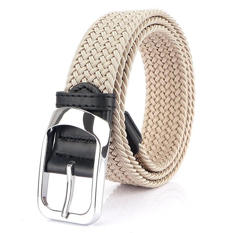 Knitted Belt Men's Trendy Cloth Casual Elastic Waist Canvas Golf Jeans Pants Women's