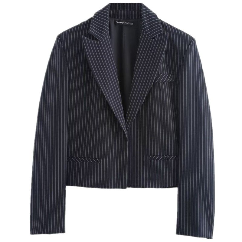 

Fashion Style 2024 Autumn New Women s Clothing Pinstripe Loose Short Long Sleeve Suit Coat 1255853 Figure Color L