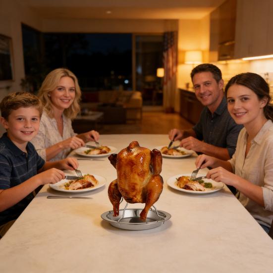 Grilled Chicken Plate Even Heat Distribution Juicy Meat Folding Design Dishwasher Safe Grill Rack Poultry Roasting Accessory