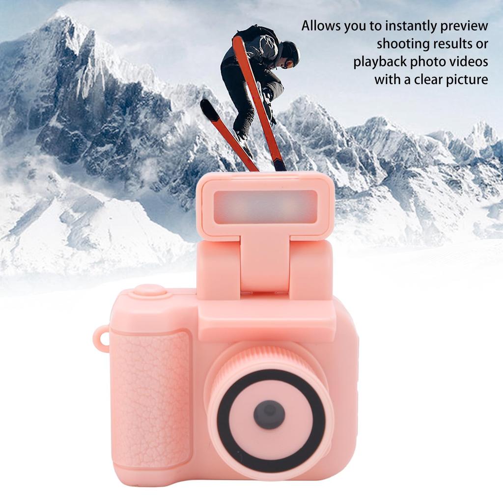 Schlüsselanhängerkamera, 1080P Mini-DV-Kamera mit Taschenlampe, 1,44-Zoll kleiner, kompakter, tragbarer Videorekorder, Reise-Camcorder für Studenten und Kinder (Rosa)