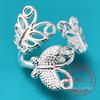 925 Sterling Silver Butterfly Ring - Elegant Openwork Adjustable Ring for Women Delicate Hollow Out Wedding Party Jewelry