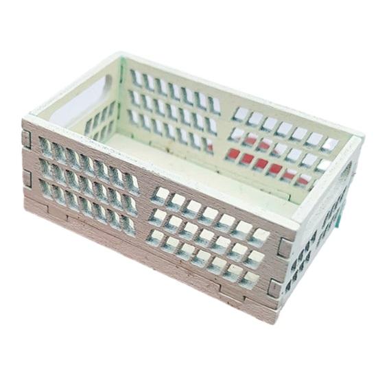 

Миниатюрный кухонный ящик для хранения овощей, мини-деревянная корзина, милый аксессуар для кукольного домика, мебель для улучшенных миниатюрных сцен белый