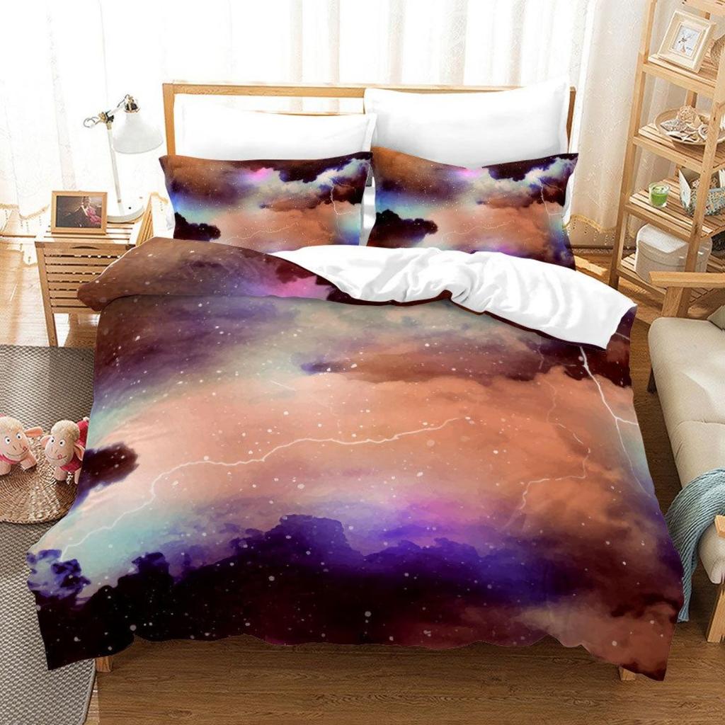 3D Cosmic Starry Sky Theme Printing Home Bedding Set Quilt Cover Pillowcase Bed Sheet/double Bed Full Size Bedding Home Decoration