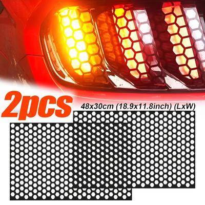 Auto Wabenaufkleber Auto Stilvolle Rückleuchten DIY Hohl Schutz Aufkleber Auto Rücklicht Dekoration Wrap Folie Aufkleber 48*30cm