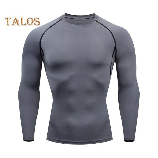 Men Sport Top 3D Slim Fit High Elasticity Round Neck Quick-drying Long Sleeves Slim Fit Compression Figure Shaping Gym Running Basketball T-shirt