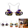 Halloween Themed Cat Pumpkin Skull And Dog Pattern Women Acrylic Earrings For Women And Men Fashion Accessory