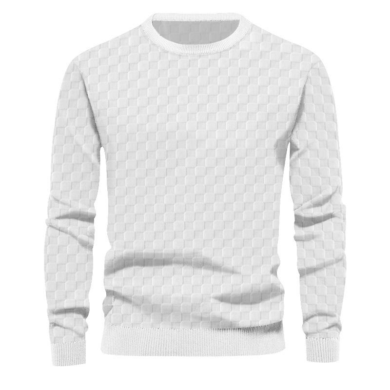 Men's Autumn and Winter Round Neck Casual Base Shirt Men Knitted Long Sleeve Hoodie Men