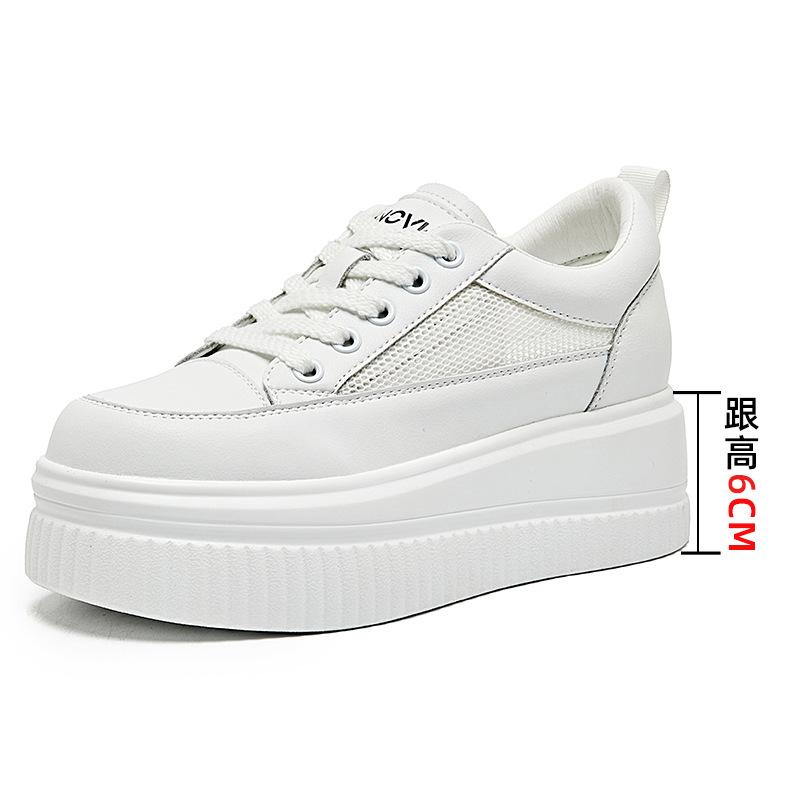 

Женская обувь весна и лето на толстой подошве, усиливающая спортивные и повседневные туфли белого цвета, женская летняя дышащая обувь с полыми бортами для детей 34 белый