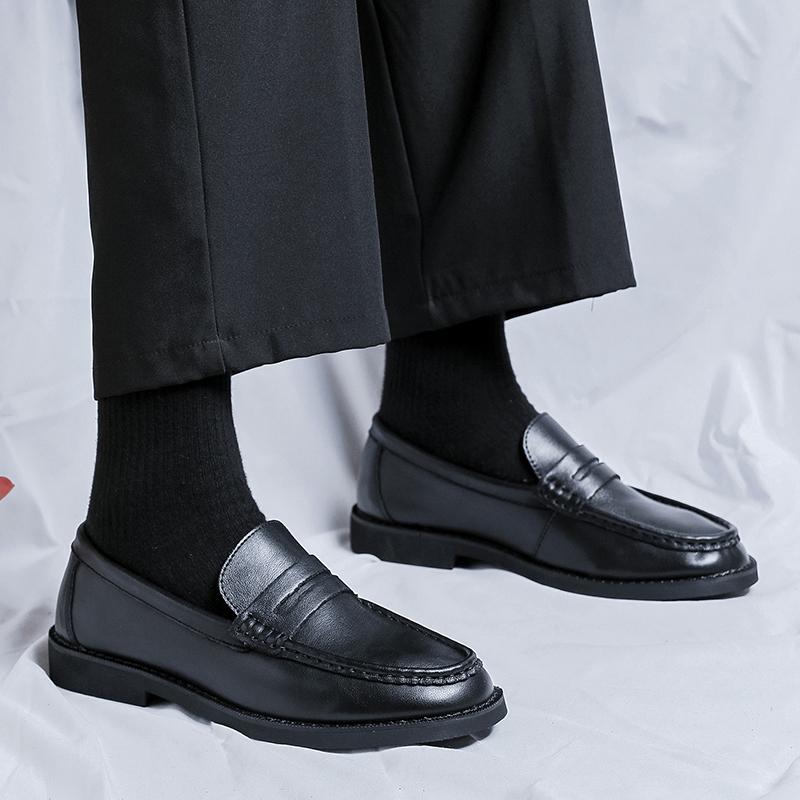 Fashion Non Slip Slip On Dress Flats Handmade Mens Leather Loafers Breathable Outdoor Casual Shoes for Man 2025 New Work Office Shoes