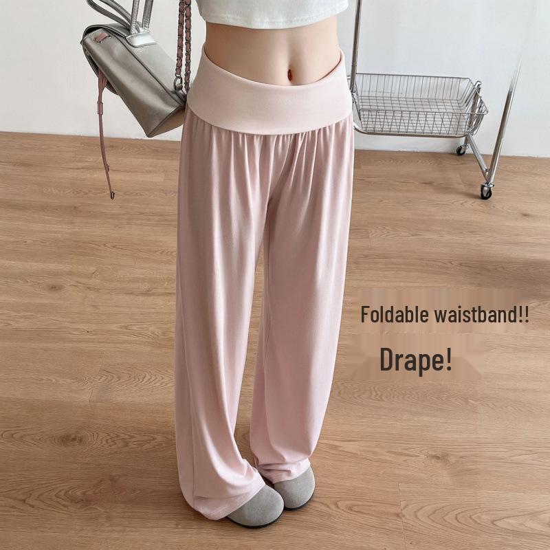 

2026 New Drapey Maternity Wide-Leg Pants - Spring/Summer Casual Fold-Over Waist 2XL сірий колір