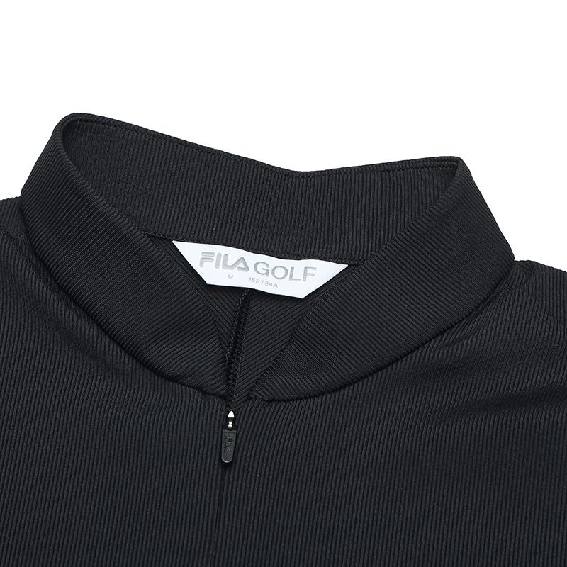 Fila Fitted Half-Zip Knit Long Sleeve T-Shirt Women Tops Deep-Black A11W515202FBK