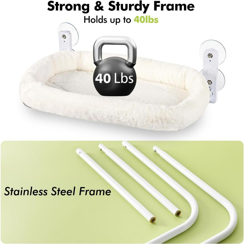 Warm Soft Fluffy Cozy Pet Cat Hammock Window Cat Bed Habitat for Windowsill Hammock Kitten House