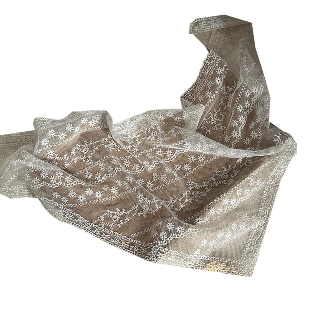 Eye Catching Hairband Scarf Bandanas Lace Head Wrap Modern Flower Embroideried Hair Scarves for Women and Girl